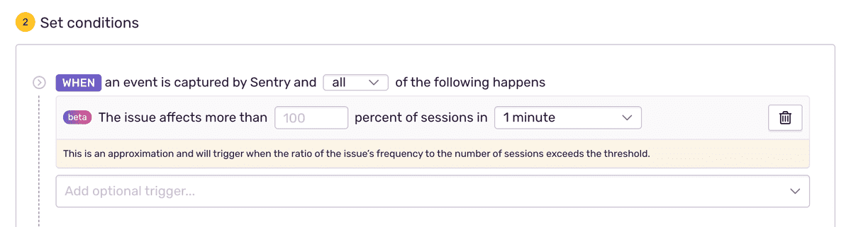 Session issue alert